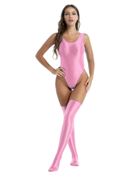 Dam Kropp Ärmlös Enkel Silhuett Spandex-5