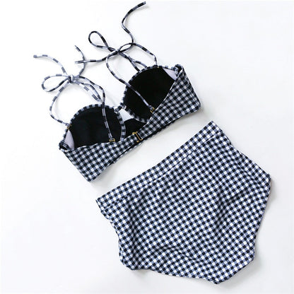 Dam Bikini Högskuren Polyester-Spandex Elegant Badkläder-4