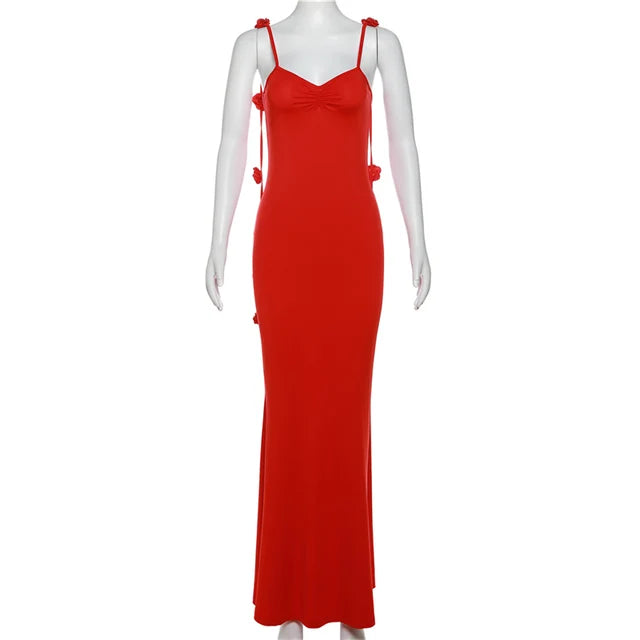 Kvinnors Aftonklänning Sjöjungfru Blommiga Remmar Polyester Elegant-5