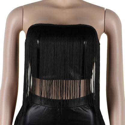 Dam Byxor med Resår i Midjan PU Läder Snygga och Eleganta-5