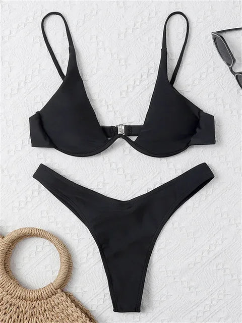 Dam Bikini Set Push-Up BH Tanga Polyester-1