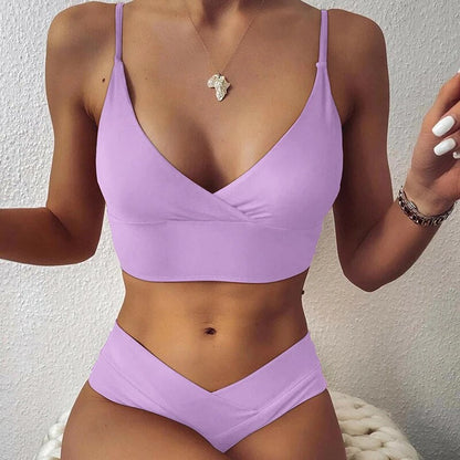 Kvinnors Bikiniset Hög Midja Två Delar Nylon Spandex-2