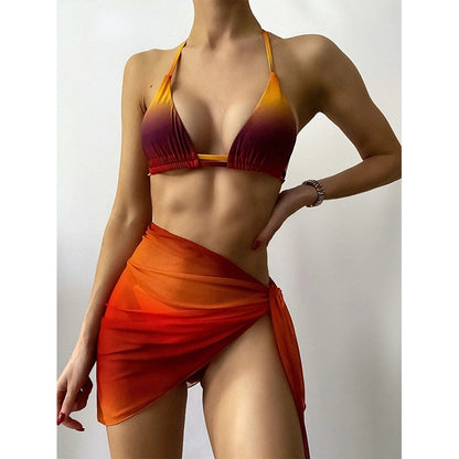 Dam Bikini Set Geometriska Former Lycra Polyester-4