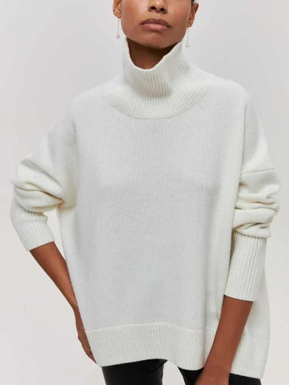 Variant image for Stickad Dam Tröja Oversized Turtleneck Tjockt Material-7