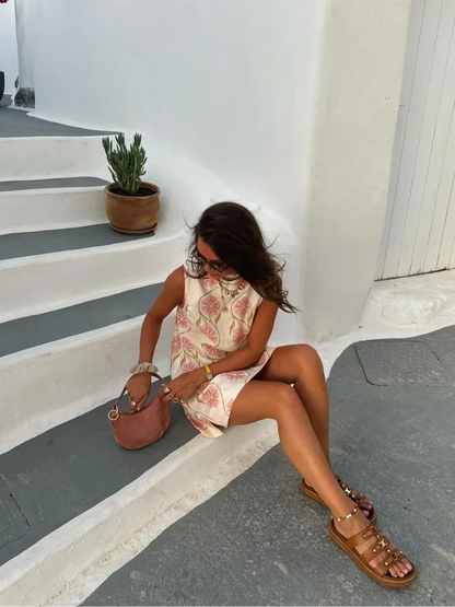 Fina Dam Klänningar Luftig Midjefasong Blandning av Bomull och Polyester-3