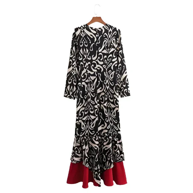 Variant image for Kvinnors Lång Klänning Tryckt Polyester-1