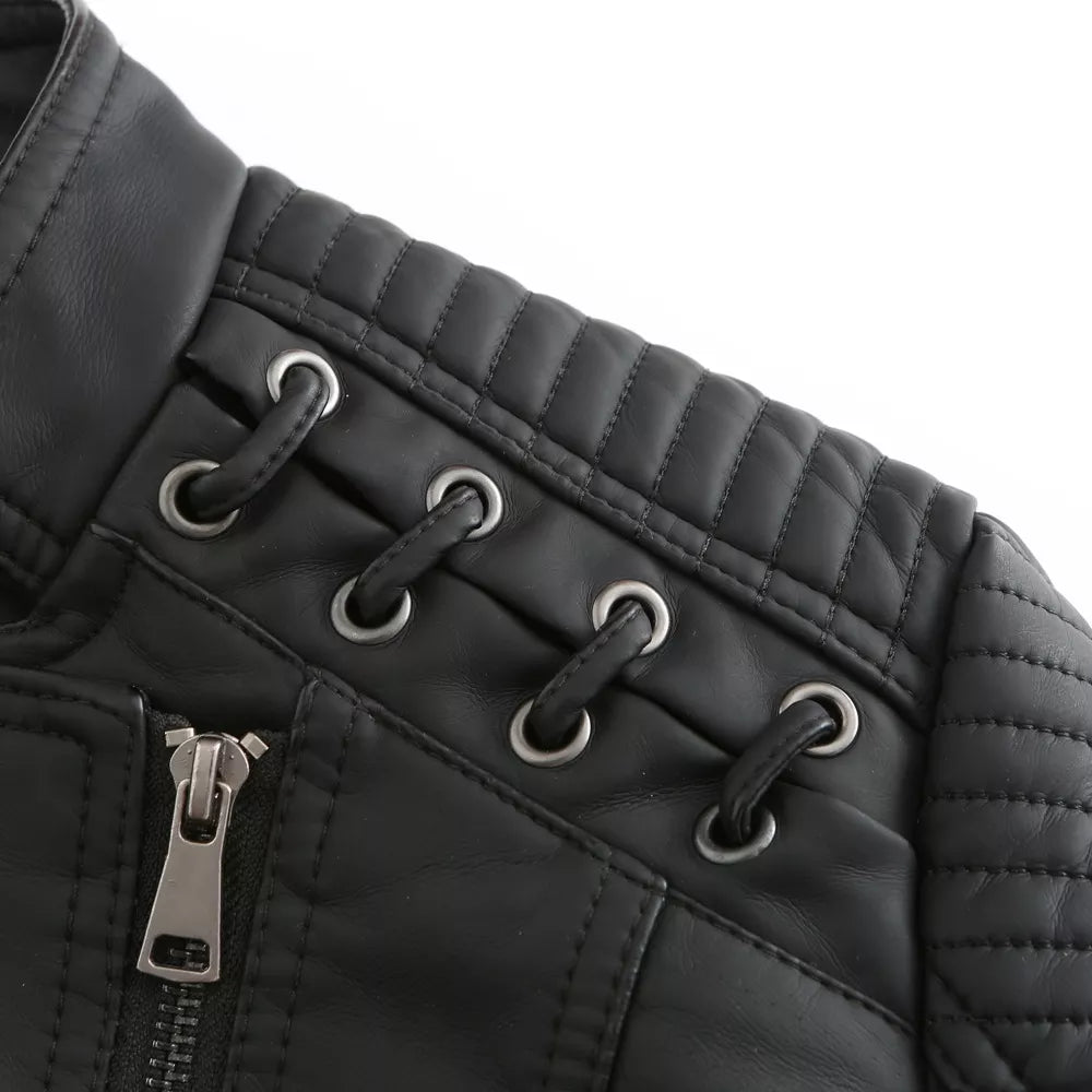Dam Skinnjacka Slim Fit Syntetiskt Läder-5