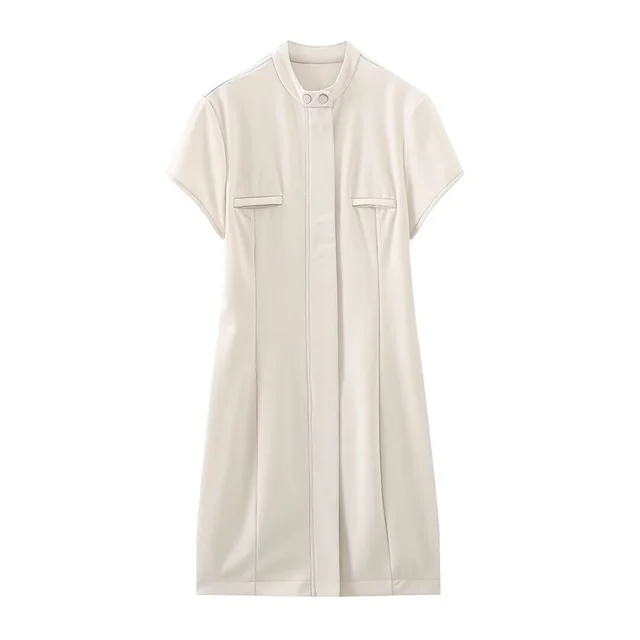 Variant image for Dam Miniklänning Smal Passform Rund Halsringning 100% Bomull-1