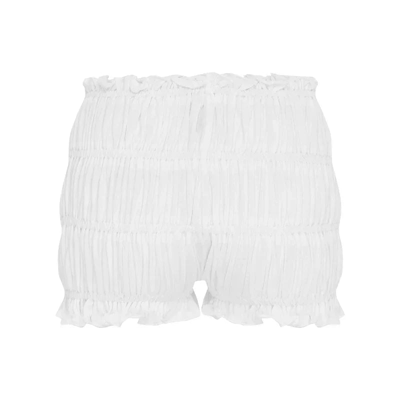 Damshorts med Charmiga Rufflar i Stretchig Spandex-6