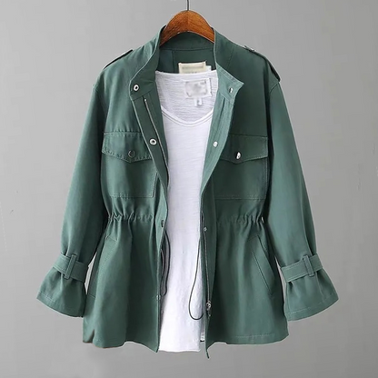 Kvinnor Trenchrock Elegant Bomull Polyester 6