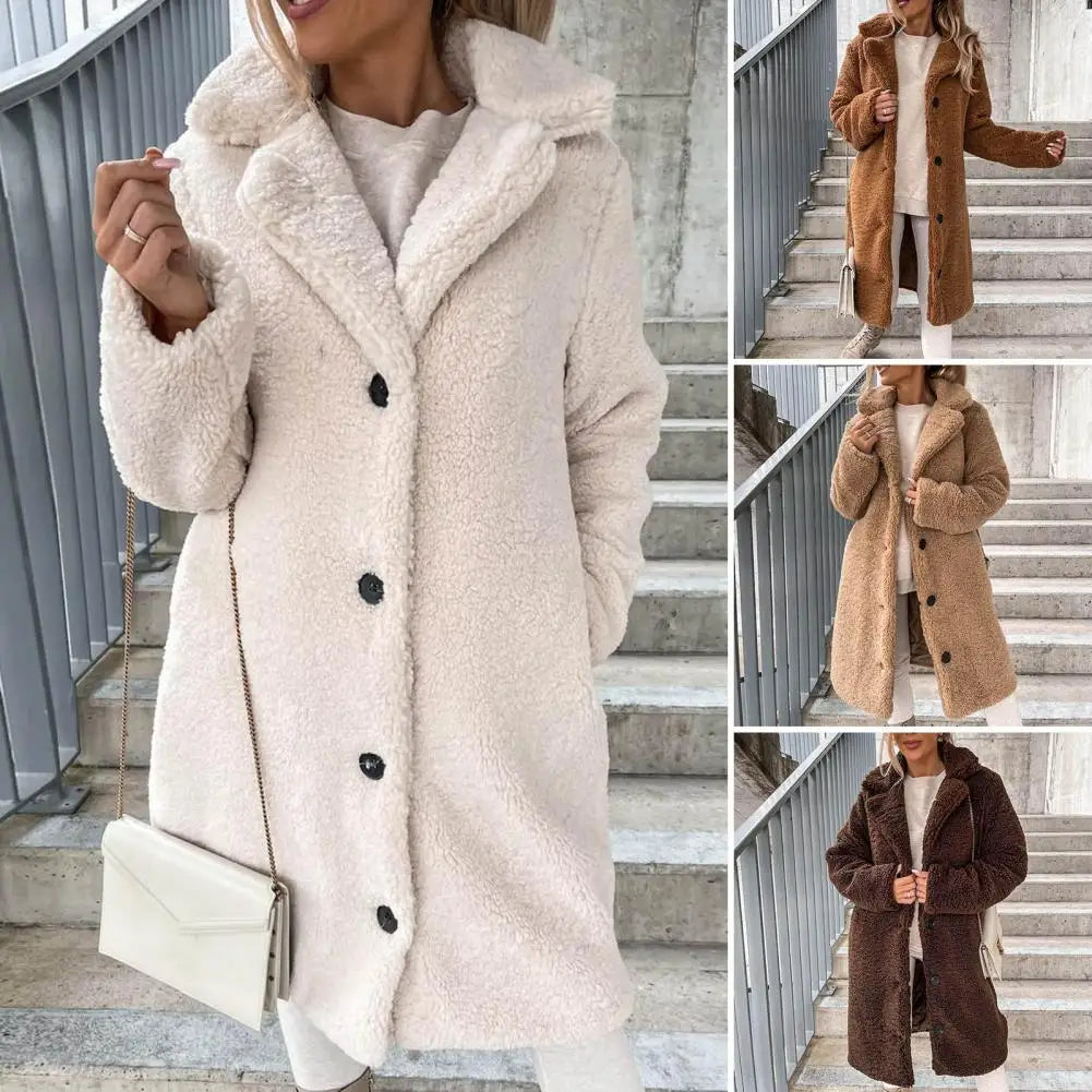 Elegant Plysch Damjacka med Värmande Design för Kalla Dagar – Mångsidig Jacka för Dam 2