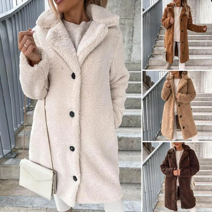 Elegant Plysch Damjacka med Värmande Design för Kalla Dagar – Mångsidig Jacka för Dam 2