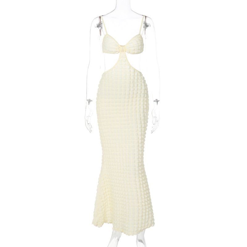 Kvinnors Långärmad Klänning Blommönster Polyester Spaghetti Bärare-1