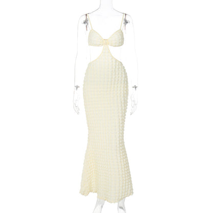 Variant image for Kvinnors Långärmad Klänning Blommönster Polyester Spaghetti Bärare-1