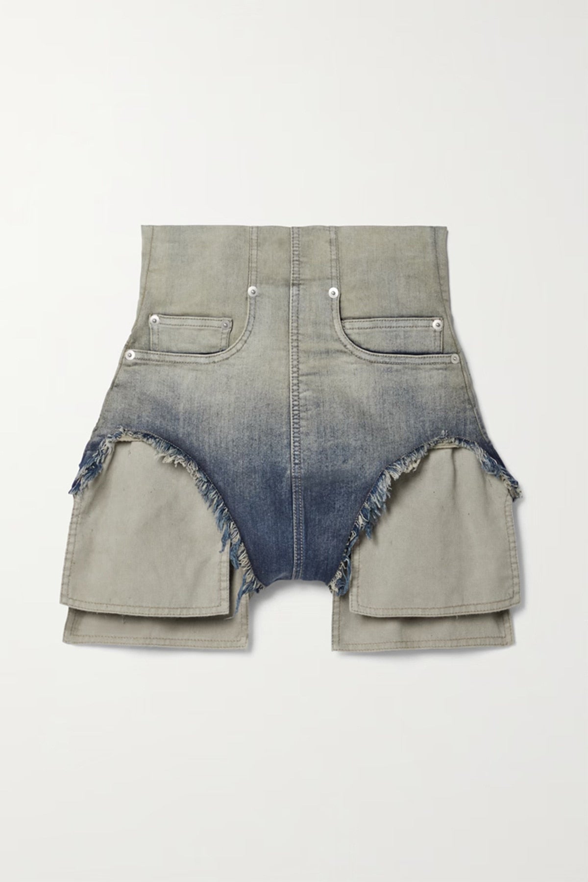 Damshorts Hög Midja Denim Bomull-1