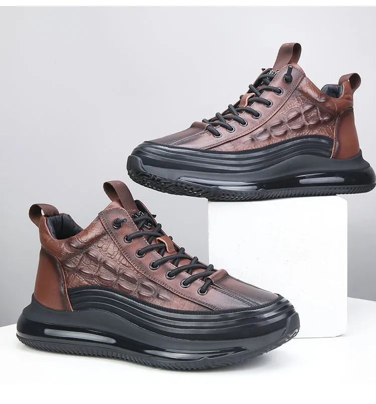 Variant image for Herr Sneakers 3D Krokodildesign Andningsbart PU Med Gummisula-12