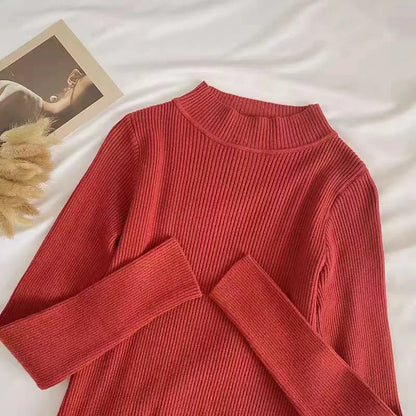 Variant image for Kvinnor Turtleneck Tröja Ribbad Mjuk Stickmix-8