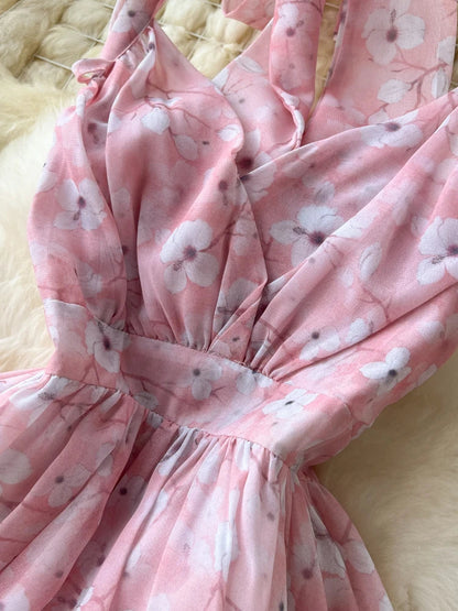 Dam Maxiklänning Asymmetrisk Chiffong med Ruffles-3