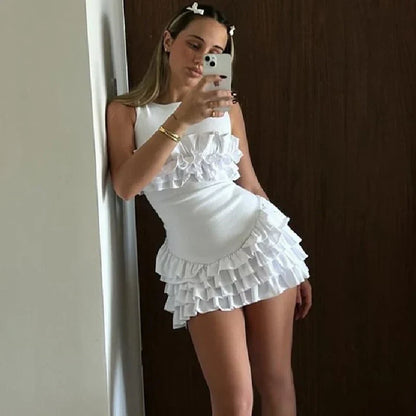 Dam Mini Klänning Slim Fit Mjuk Bomull-1