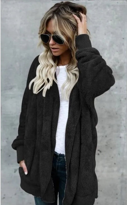 Fleecejacka Dam Överdimensionerad Mjuk Fleece för Komfort och Stil-5