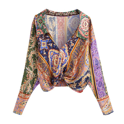 Kvinnors Byxensemble Mönstrad A-linje Polyester-5