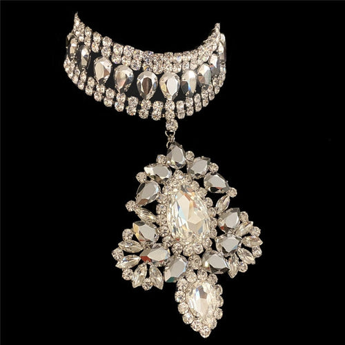 Dam Halsband Elegant Droppformad Koppar med Strass-1