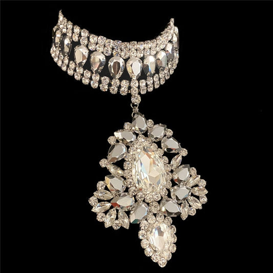 Dam Halsband Elegant Droppformad Koppar med Strass-1