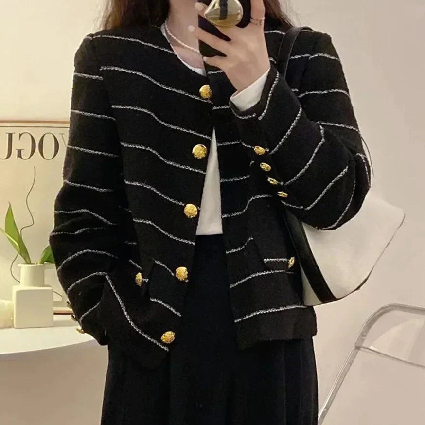 Kort Tweedjacka Dam – Trendig Kort Dunjacka för Vinter med Mjuk Passform och Elegant Stil 4