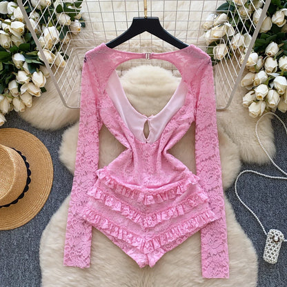 Dam Bodysuit Minimalistisk Design Polyester-2