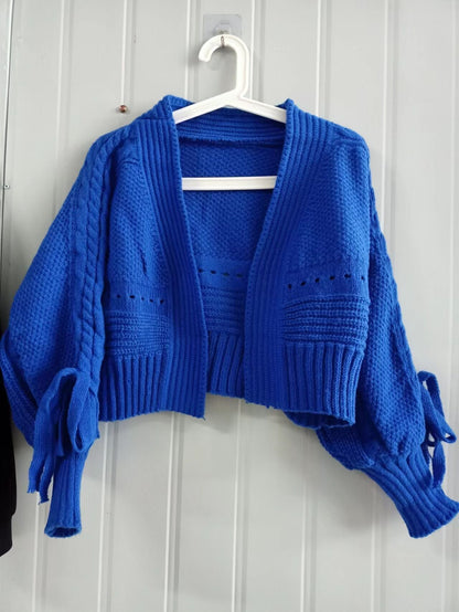 Variant image for Lång Kofta Dam Monokrom V-Hals Polyester Akryl-3