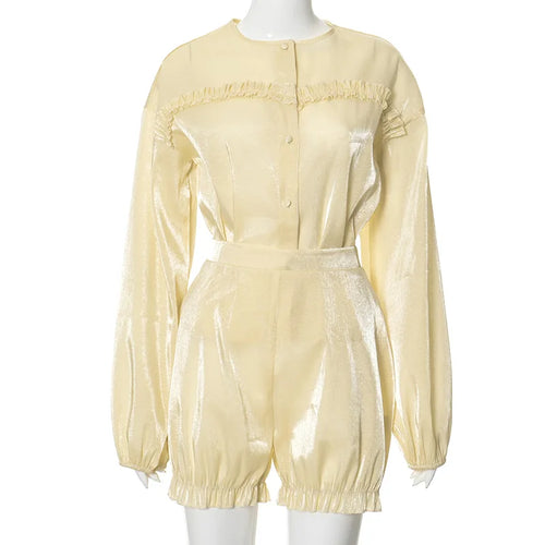 Dam Shorts Lätt Stretch Polyester Löst Snitt-1