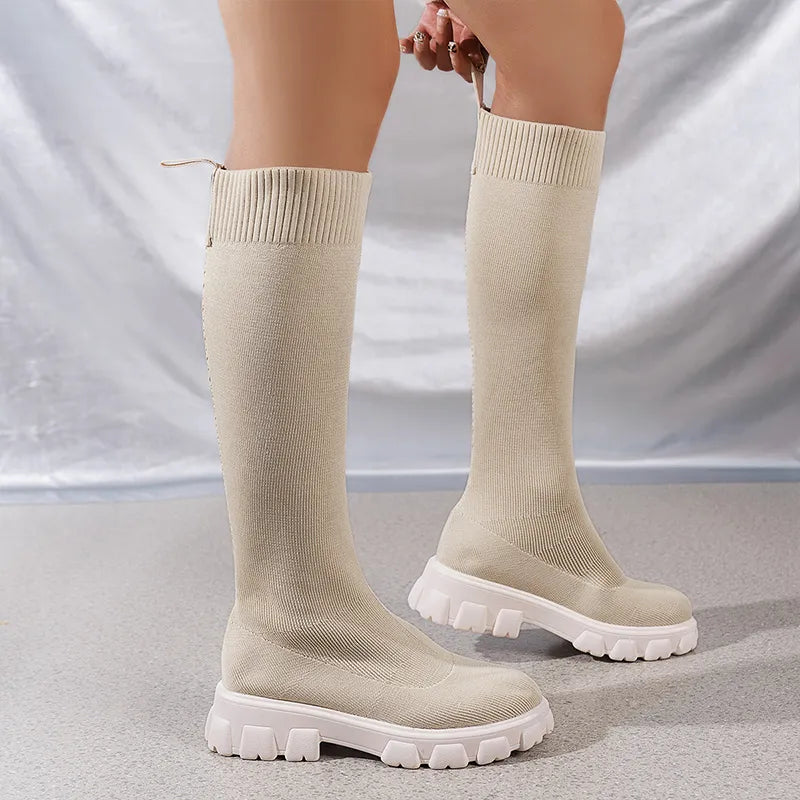 Dam Stövlar Ankelhöjd Stretchmaterial Elegant Vinterstövlar 4