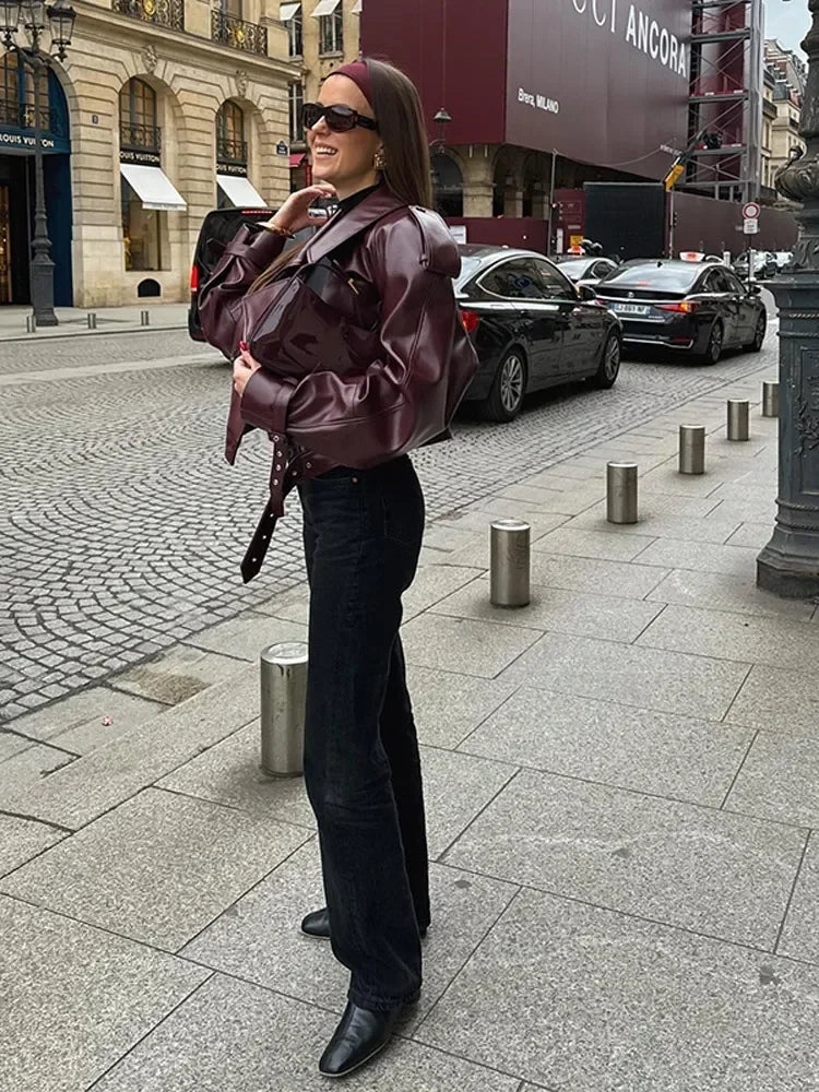 Kvinnors Kort Jacka Chic PU 4