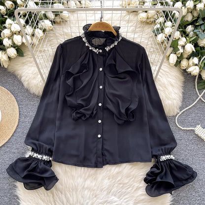 Variant image for Dam Blus Klassisk Patchwork Polyester Lång Ärm Normal Längd-5