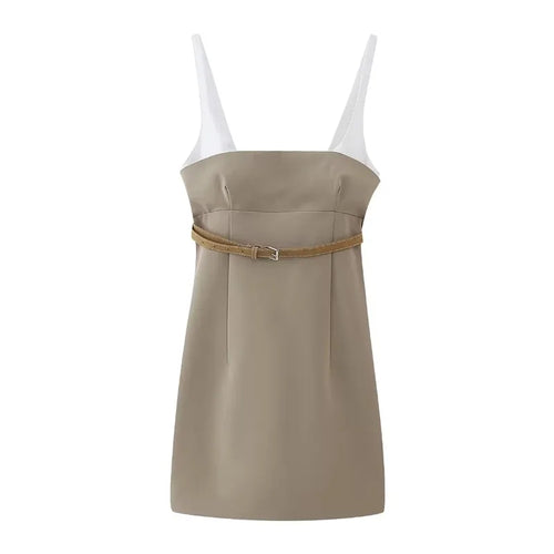 Kvinnors Miniklänning Fyrkantig Halsringning Polyester-1