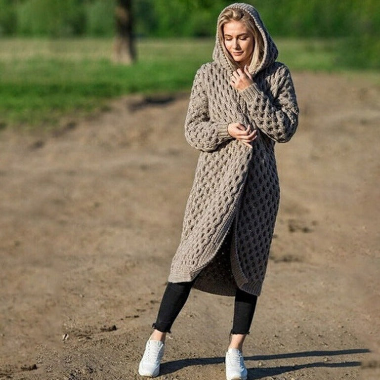 Variant image for Dam Lång Kofta Trendig Mjuk Akrylblandning Cardigan-31