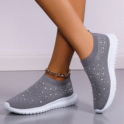 Variant image for Dam Sneakers Ortopedisk Glittrande Textil med Chockdämpande Gummisula-5