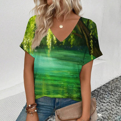 Kvinnors Kort Blus Justerbar Ventilerad Bomull-1