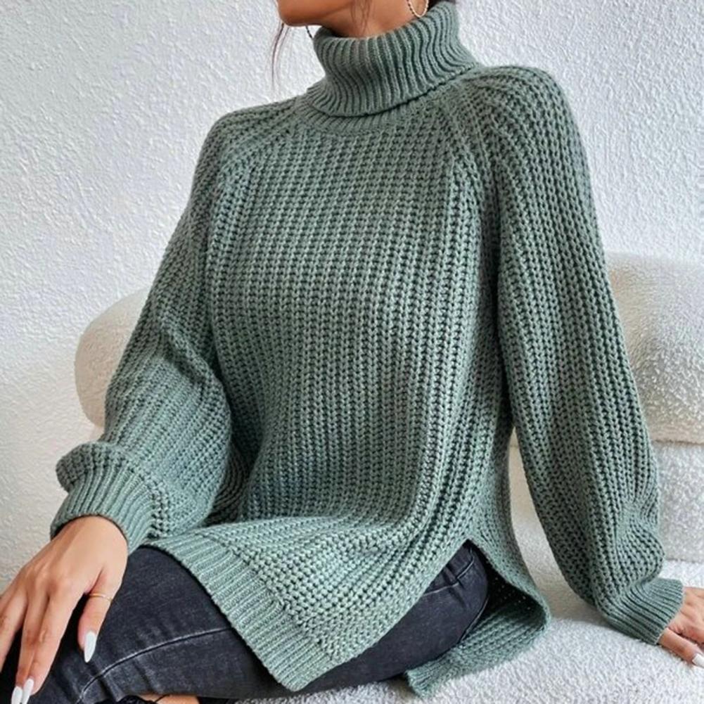 Variant image for Stickad Dam Tröja Turtleneck Mjuk Mångsidig Design-25