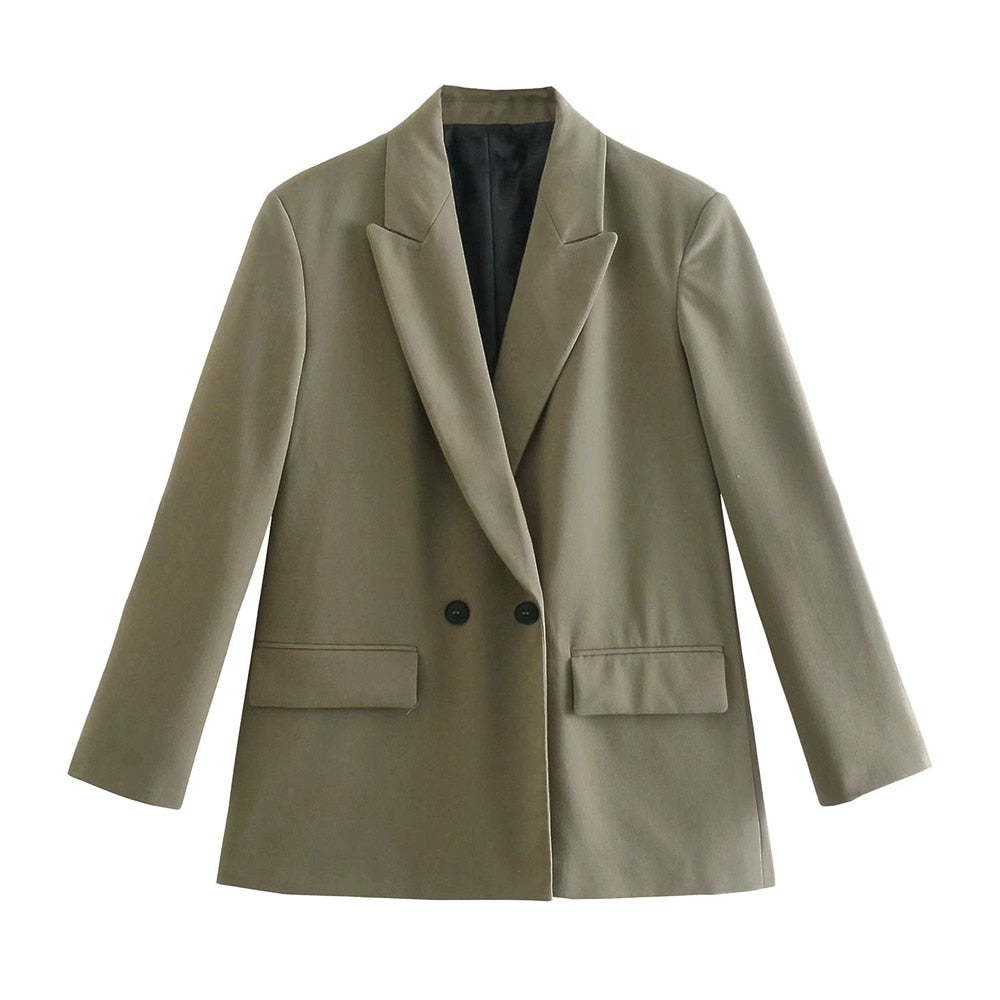 Variant image for Dam Blazer Dubbla Lager Klassisk Krage Högkvalitativ Polyester-5