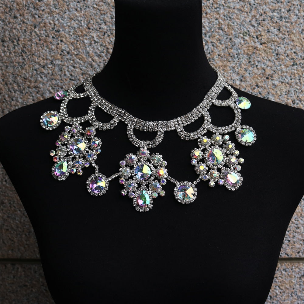 Dam Nackkedja Geometrisk Design Koppar Rhinestone-3