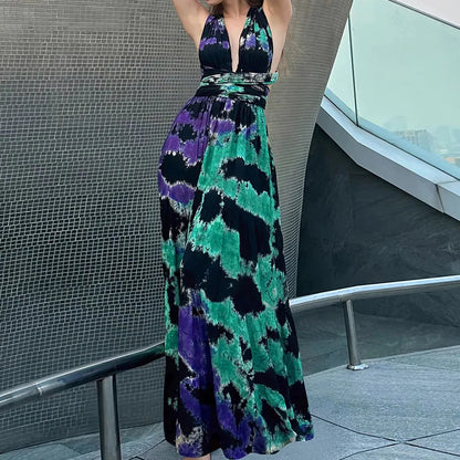 Variant image for Kvinna Lång Klänning V-ringad Polyester-1