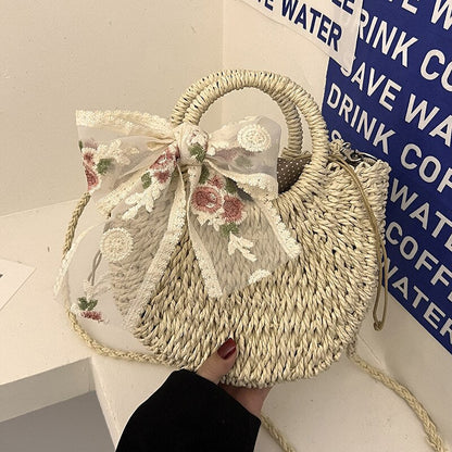 Dam Axelväska Korgdesign Sommarstil Högkvalitativt Material-1