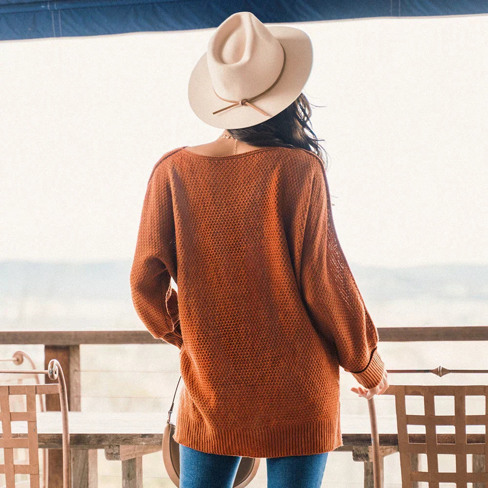 Dam Tröja Löst Fit Delad Nederkant 100% Bomull-6