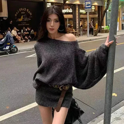 Dam Stickad Tröja med Klockhylsor Mjuk Akryl-3