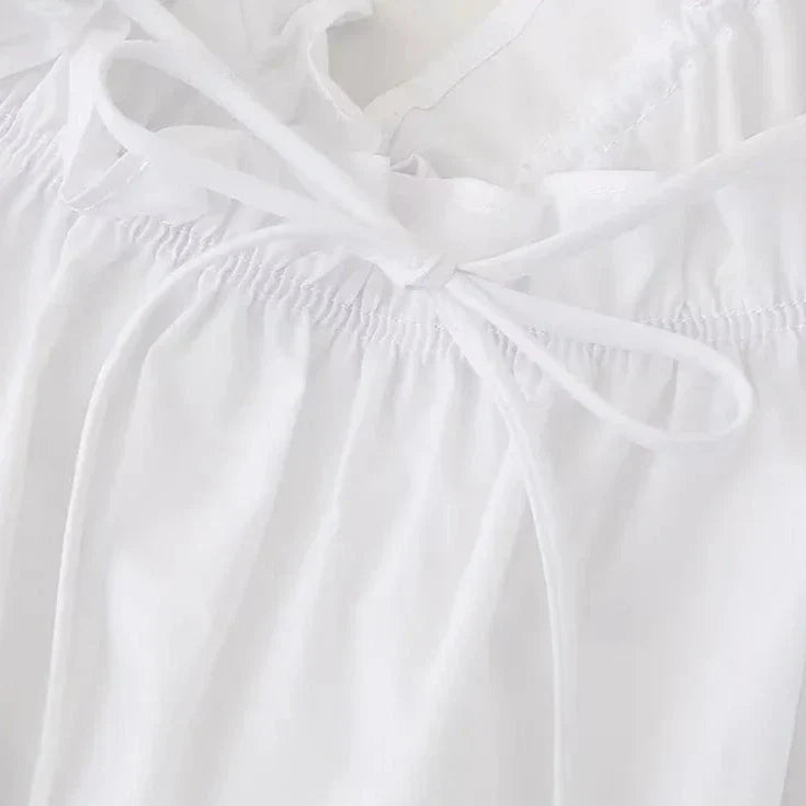 Dam Topp Snörning Veckad Design Festtoppar 100% Polyester 4