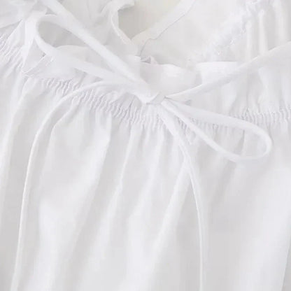 Dam Topp Snörning Veckad Design Festtoppar 100% Polyester 4