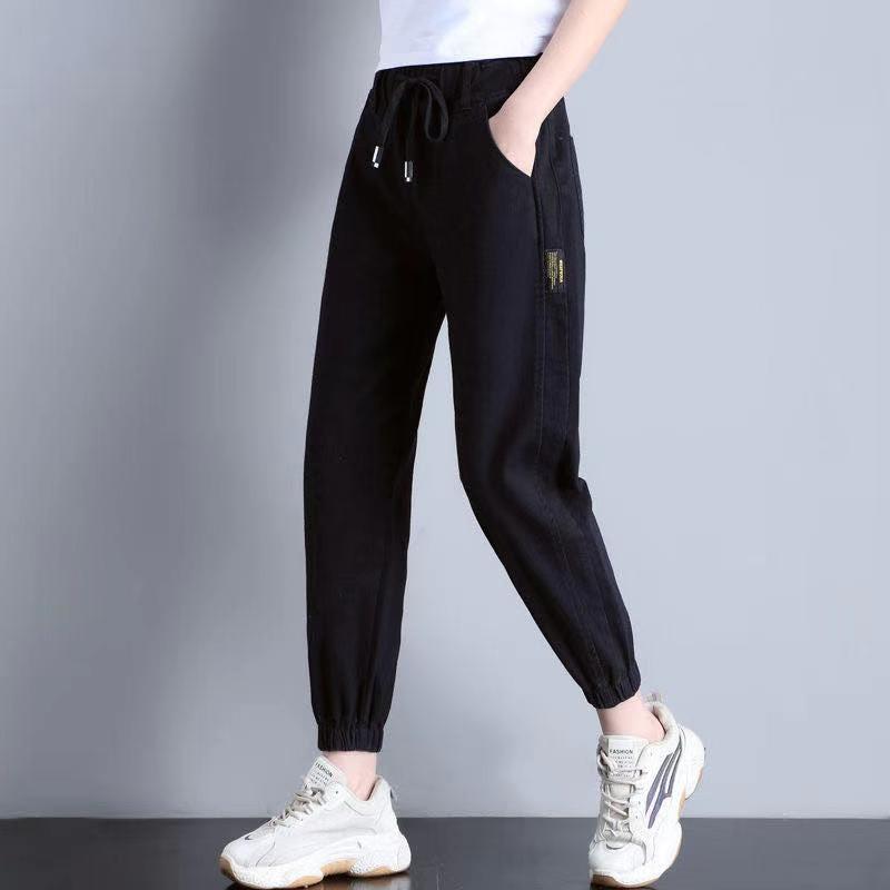 Dam Jeans Med Hög Midja Boyfriend Stil Bomull-4