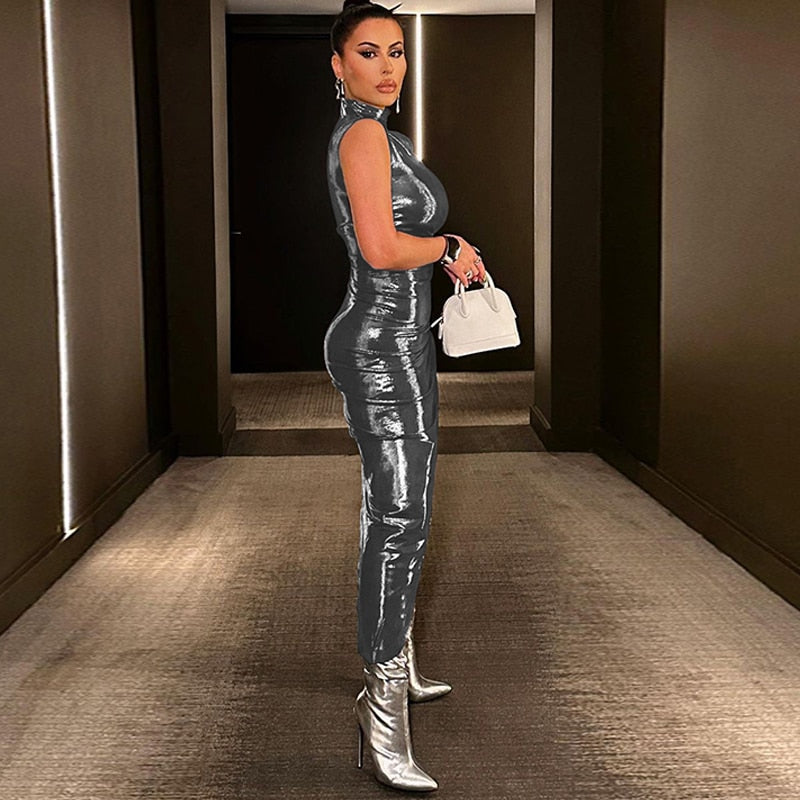 Fina Dam Klänningar Asymmetrisk Midi Turtleneck Polyester-5