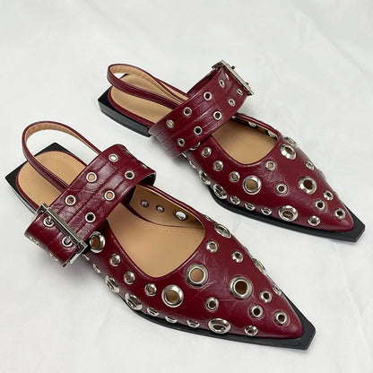 Dam Mules Bekväm PU Sandal Elegant Gummisula 2